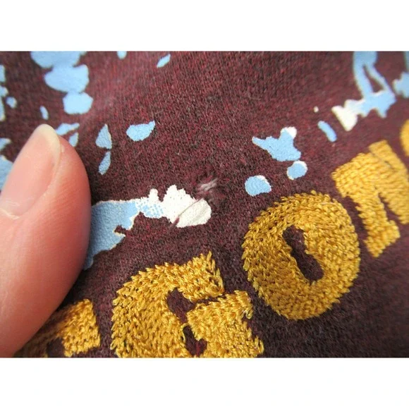 Vintage 90s Y2K Embroidered Oregon Trails Hoodie Sweatshirt Men L Brown Heavy - Picture 7 of 8